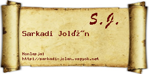 Sarkadi Jolán névjegykártya
