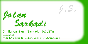 jolan sarkadi business card